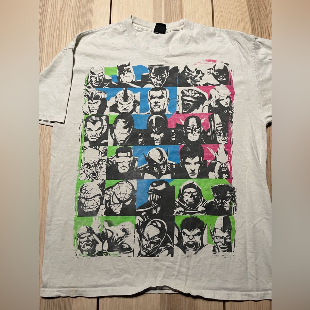 Vintage Marvel DC Mad Engine Lineup Character Shirt